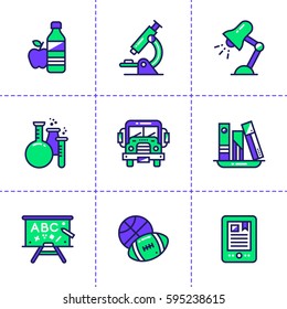 Vector collection of line icons for back to school. High quality icons suitable for mobile apps, websites and illustration