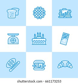 Vector collection of line icons, bakery and cooking. High quality icons suitable for websites, print and illustration
