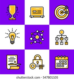 Vector collection of line icons for new business. High quality modern pictograms for mobile concepts and web design