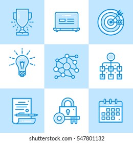 Vector collection of line icons for new business. High quality modern pictograms for mobile concepts and web design