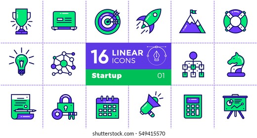Vector collection of line icons for new business. High quality modern pictograms for mobile concepts and web design. 
