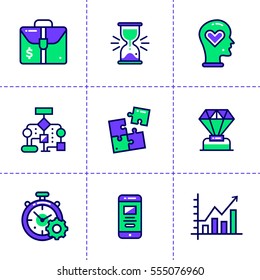 Vector collection of line icons for new business. High quality icons suitable for mobile apps, websites and illustration