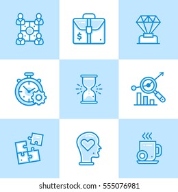 Vector collection of line icons for new business. High quality icons suitable for websites, print and illustration