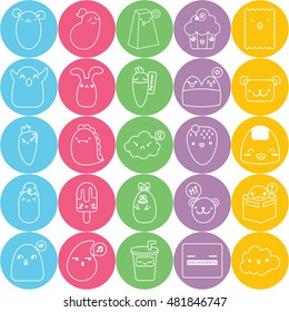 Vector collection of linear icons Set
