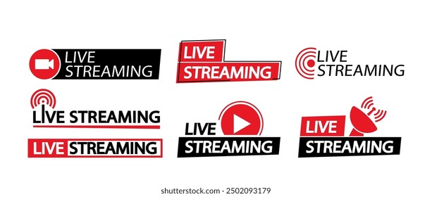 Vector Collection Of Live Streaming Icons With Various Designs For Use In Broadcast And Online Streaming-related Project