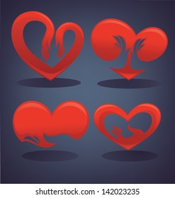 vector collection of love concept, labels and forms