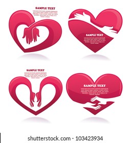 vector collection of love concept stickers, labels and forms