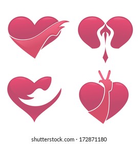 vector collection of love concept stickers, labels and forms