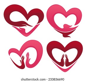 vector collection of love concept stickers, labels and forms