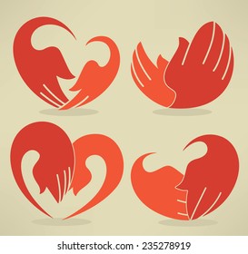 vector collection of love concept stickers, labels and forms