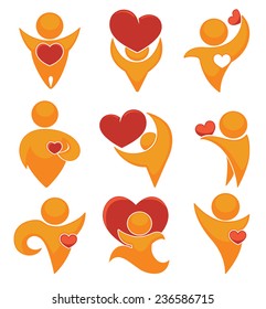 vector collection of love, men and hearts
