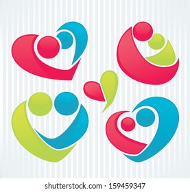 vector collection of love, people and hearts