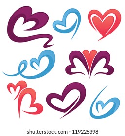 vector collection of love symbols, signs and forms