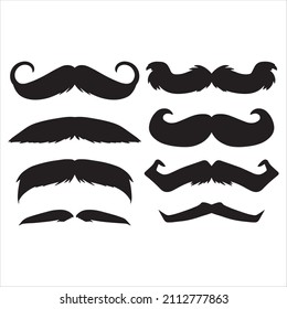 vector collection of male mustache shape silhouettes