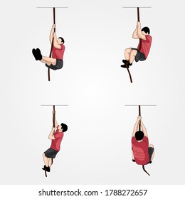 Vector Collection Of Man Rope Climbing