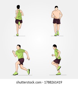 Vector collection of man running