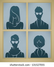 vector collection of man and woman avatars and icons