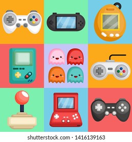 a vector collection of many console controllers and handhelds