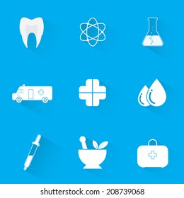 Vector collection of medical icons of modern flat. 