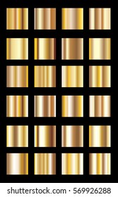 Vector Collection Metal Gradients Golden Panel Stock Vector (Royalty ...