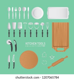Vector Collection of Metallic Kitchen Accessories