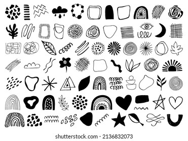 Colección vectorial de formas abstractas modernas para el diseño de estilo boho