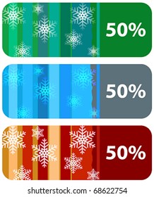 Vector collection of modern abstract winter sale tags