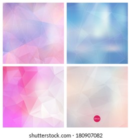 Vector collection of modern polygonal geometric backgrounds