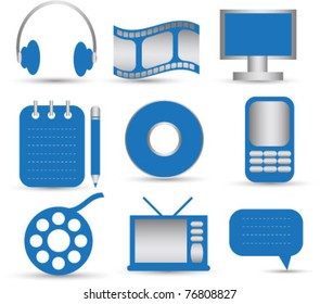 vector collection of multimedia icons