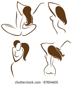 Vector Collection Naked Girls Symbols Beauty Stock Vector Royalty Free Shutterstock