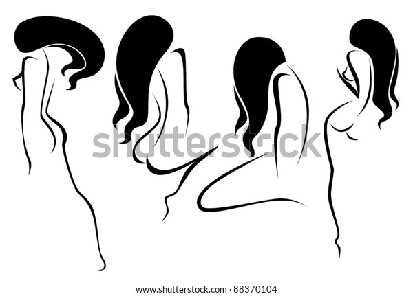 Vector Collection Of Naked Girls Symbols Of Beauty And Body Care