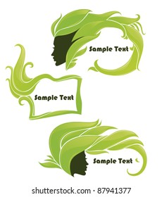 vector collection of nature organic and cosmetic frames