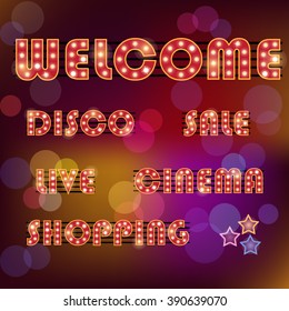 vector collection of neon signboards