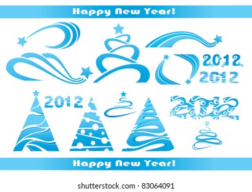 vector collection of New Year's symbols