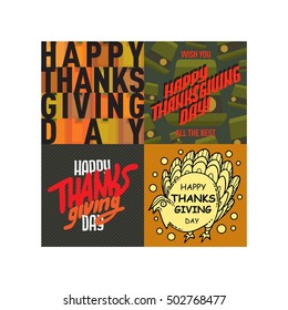 Vector collection of nine thanksgiving decoration elements