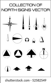 Vector Collection Of North Signs Compas