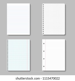 vector collection of note sheets on white background