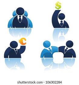 vector collection of office workers and business team and money