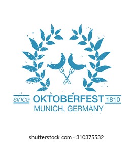 Vector Collection of Oktoberfest hand drawn logo templates. German festival logotypes. Vintage badges and icons. Hand sketched modern icons. Bavarian celebration labels.