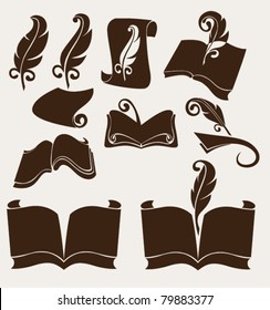 vector collection of old books