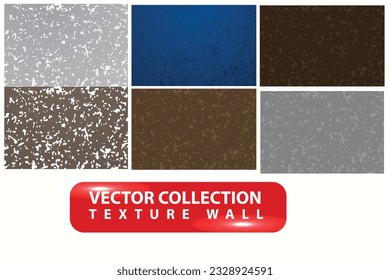 vector collection of old cement and wall textures with rough patterns and spots for building wall patterns