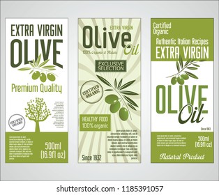 Vector collection of olive oil labels 