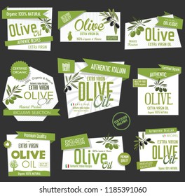 Vector collection of olive oil labels 