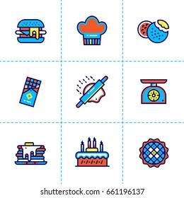 Vector collection of outline icons, bakery and cooking. High quality icons suitable for websites, print and illustration