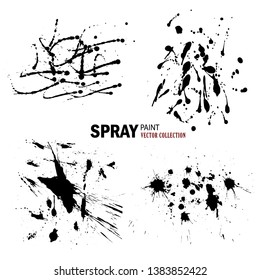 Vector collection of paint splashes on white background. Vector illustration