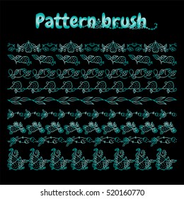 Vector collection of pattern brush 