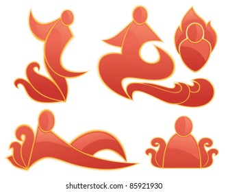 vector collection of people and fire