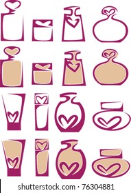vector collection of perfume and cosmetic products
