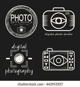 Vector collection of photo studio logo templates. Photo cam  logotypes. Photography vintage and modern badges, labels and icons.
