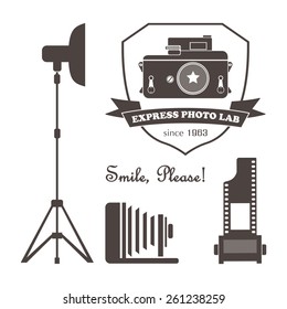 Vector collection of photography logo templates. Photocam logotypes.